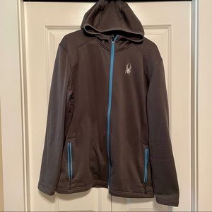 SPYDER Men’s XLarge Lightweight Hoodie shell polyester Grey Blue